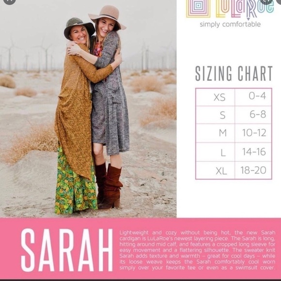 LuLaRoe Sarah Cardigan Open Sweater Duster Heathered Red Size M NWOT - Picture 9 of 9